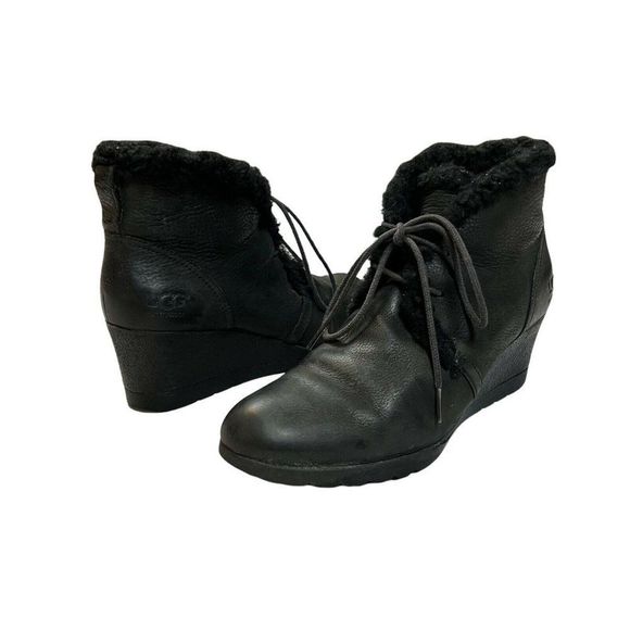 UGG Jeovana Womens Wedge Bootie Black Size US10 - Picture 1 of 10